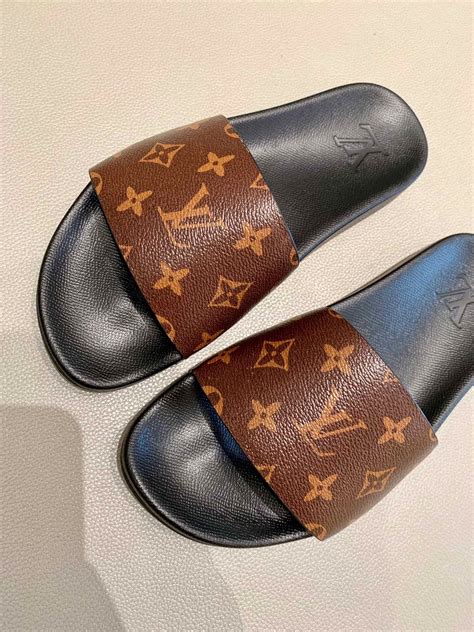 louis vuitton slides women's|louis vuitton fuzzy slides.